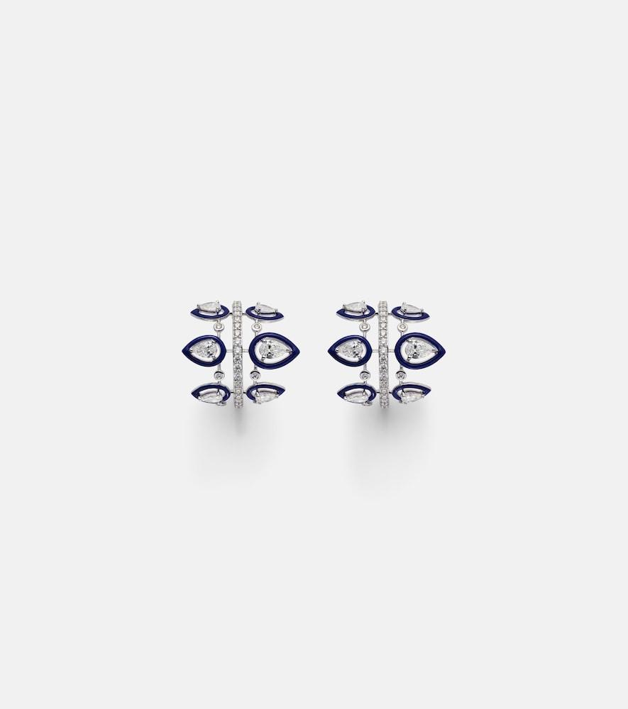 kamyen tulip 18kt white gold earrings with diamonds