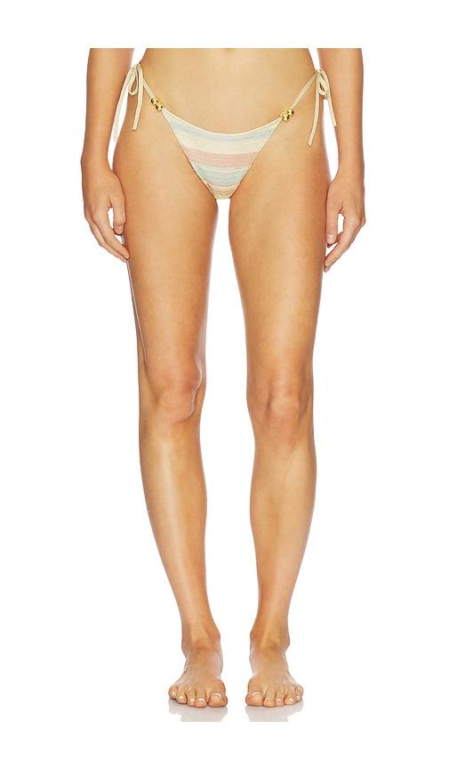 kapri beverly bikini bottom in yellow, baby blue. - size l (also in s, m, xl)