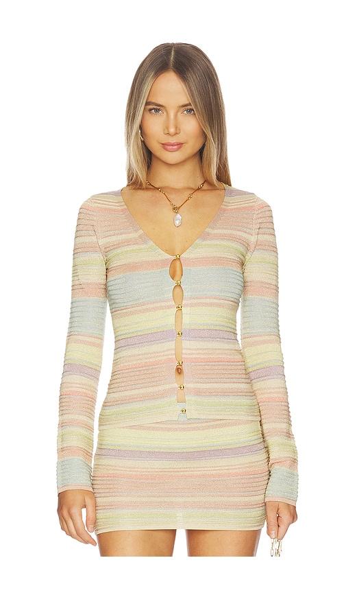 kapri lila cardigan in yellow, pink. - size l (also in s, xxs, xs, m, xl)