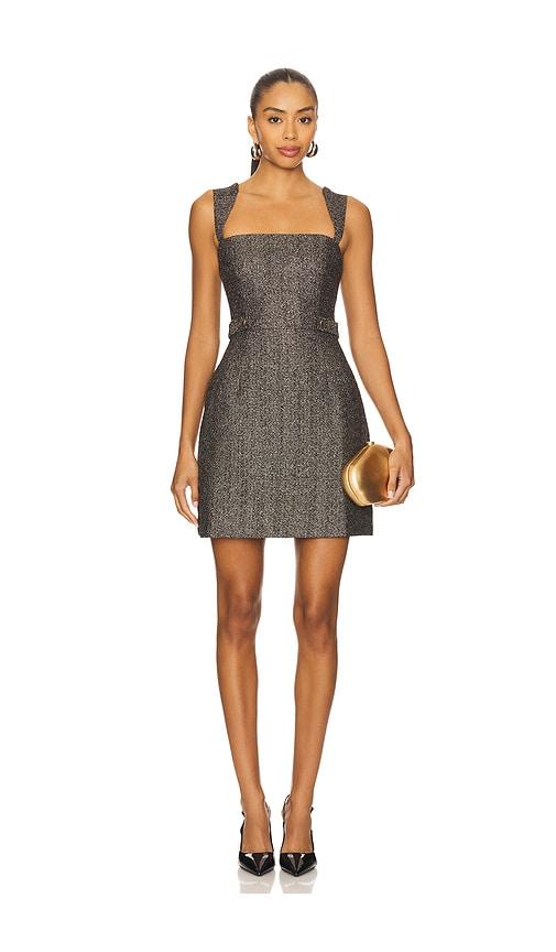 karina grimaldi alex mini dress in metallic silver, grey. - size s (also in xs)