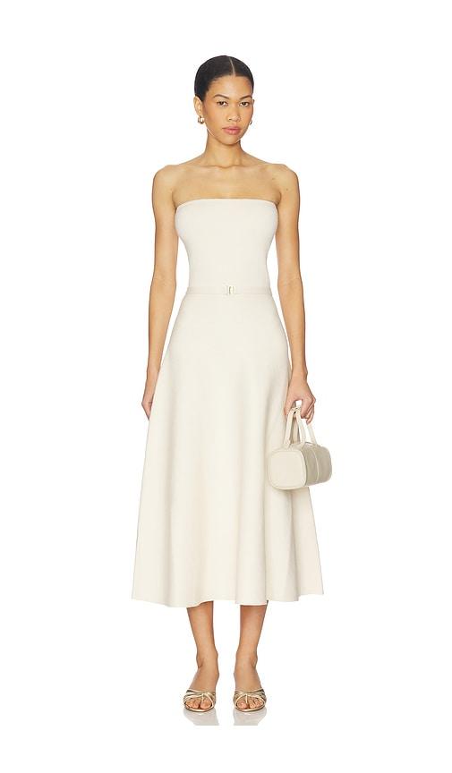 karina grimaldi eira strapless midi dress in white. - size l (also in m)