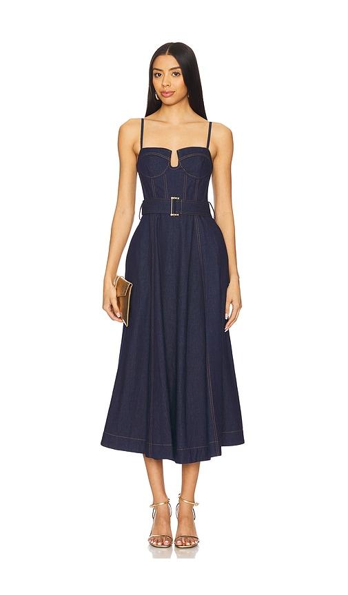 karina grimaldi maverick denim dress in blue. - size l (also in xs, m)