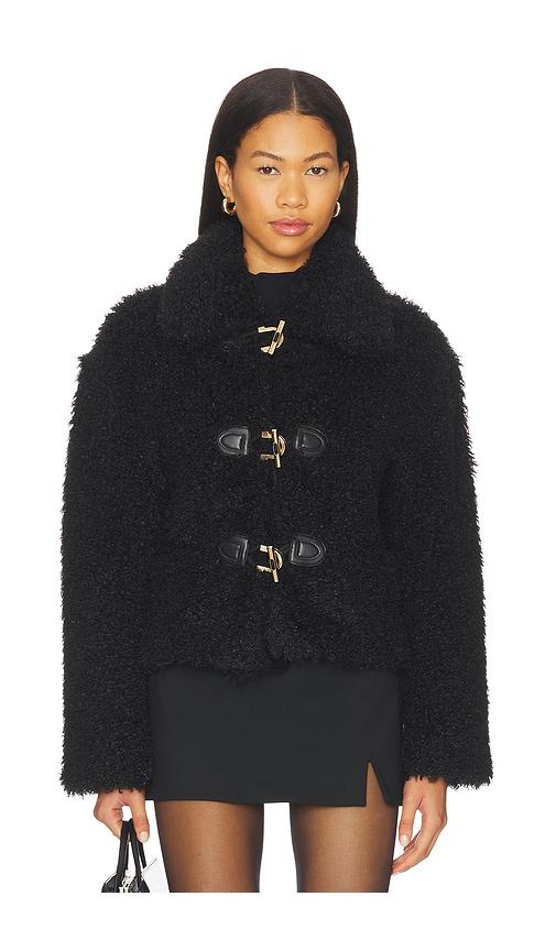 karina grimaldi noelle fur jacket in black. - size s (also in xs)