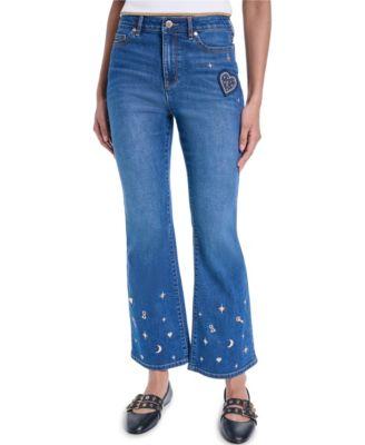 karl lagerfeld paris womens mid rise charm detail pants