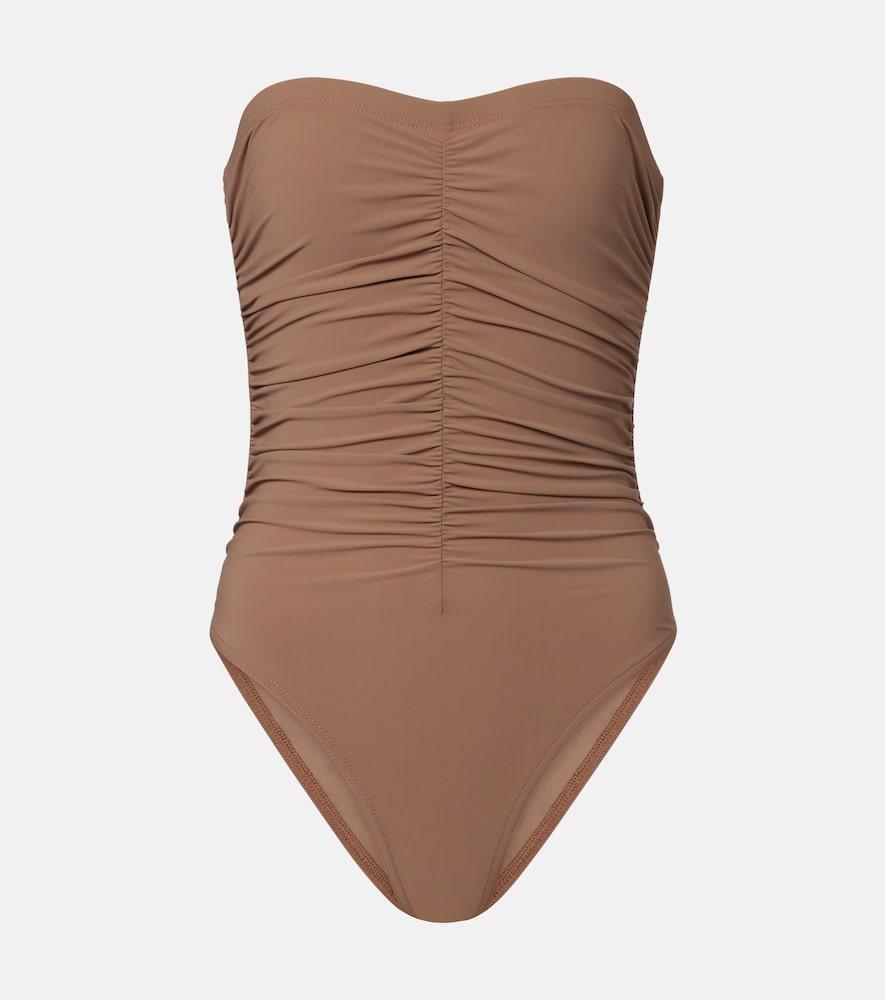 karla colletto basics ruched swimsuit