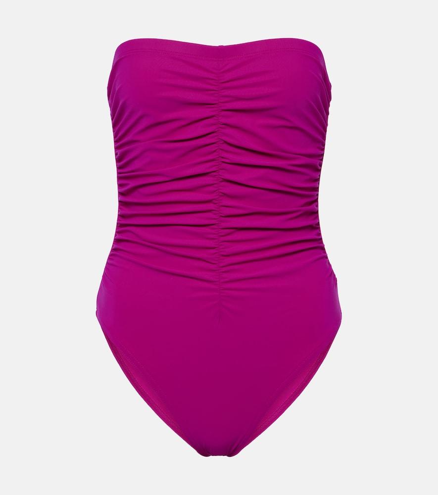 karla colletto basics ruched swimsuit