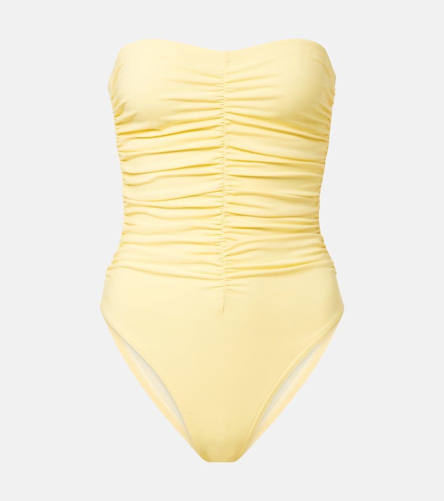 karla colletto ruched bandeau swimsuit