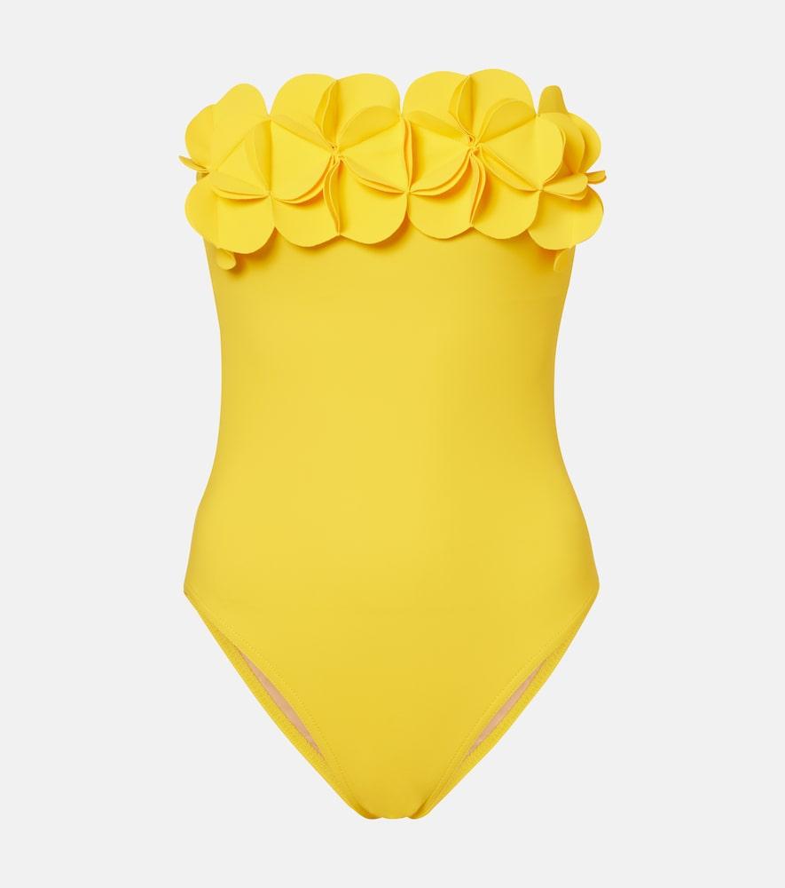karla colletto tess floral-appliqué swimsuit