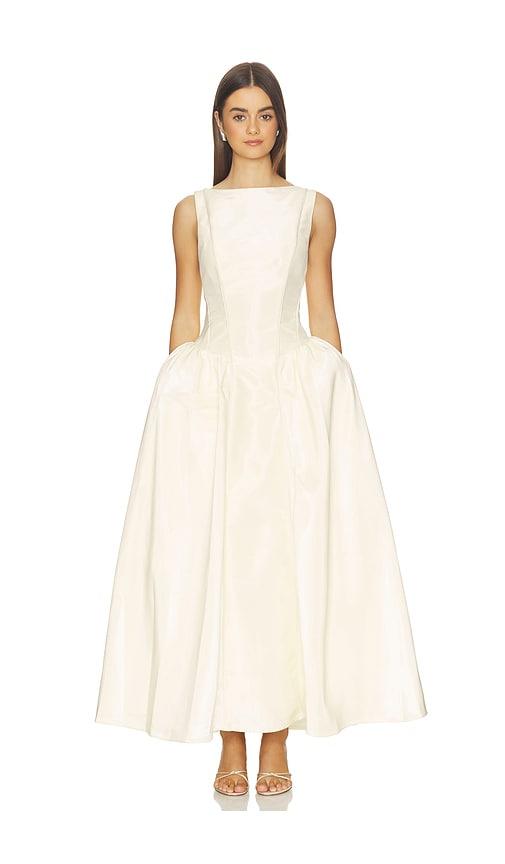 kate barton clarissa liquid midi dress in lemon. - size 4 (also in 6, 8)