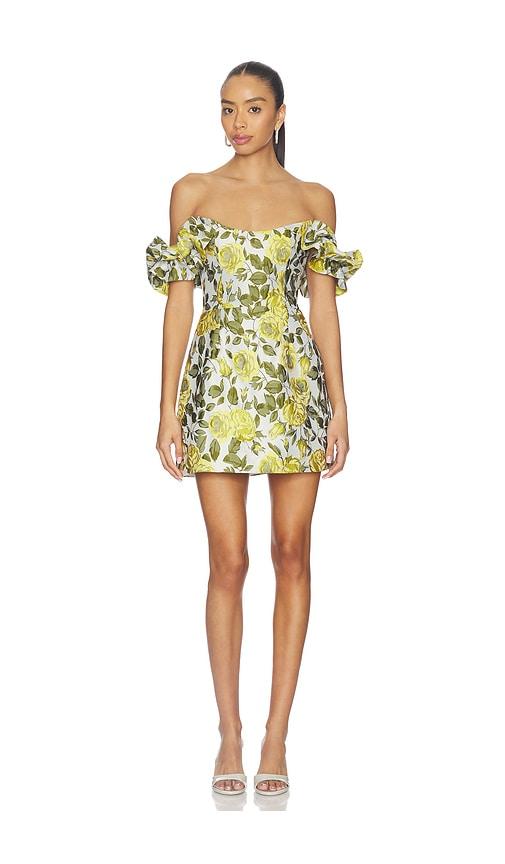 katie may antheia mini dress in white,yellow. - size l (also in s)
