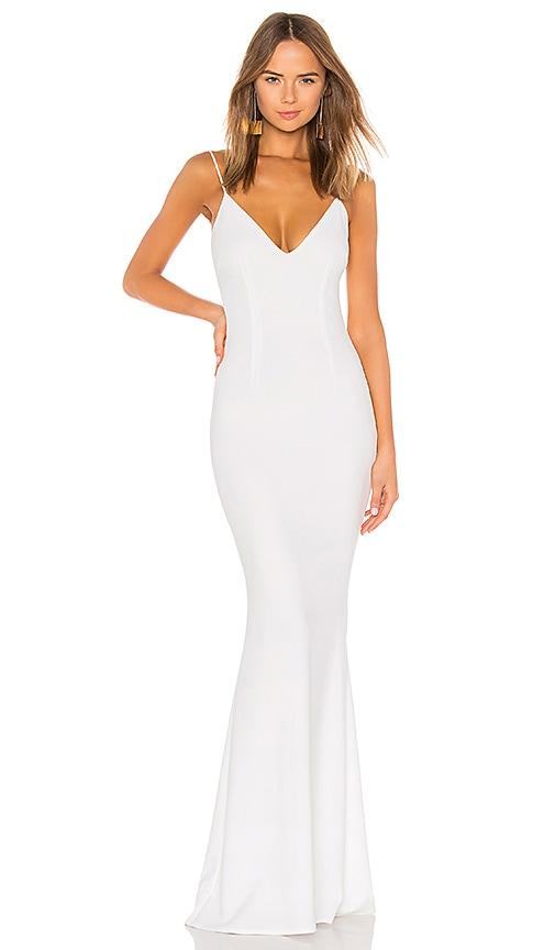 katie may bambi gown in white. - size 4 (also in 6)