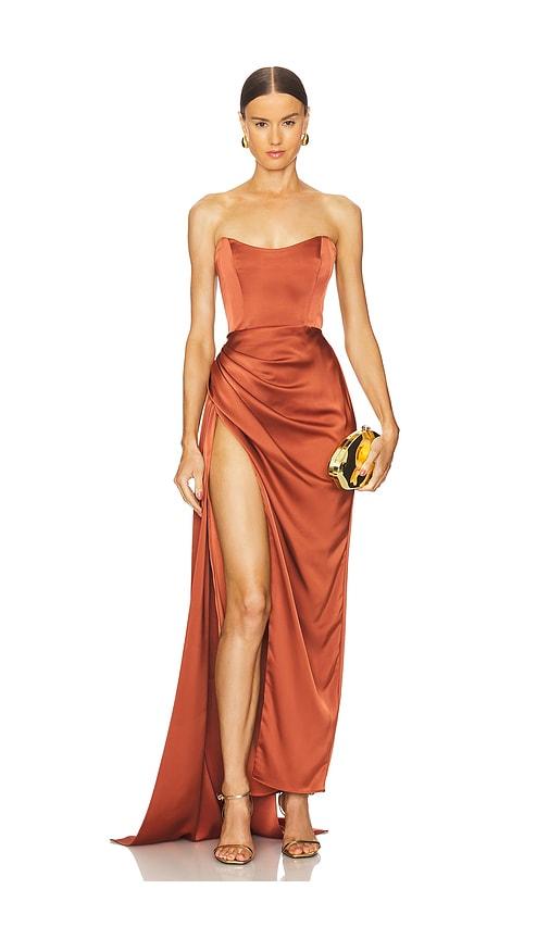 katie may bita gown in brown. - size s (also in xs)