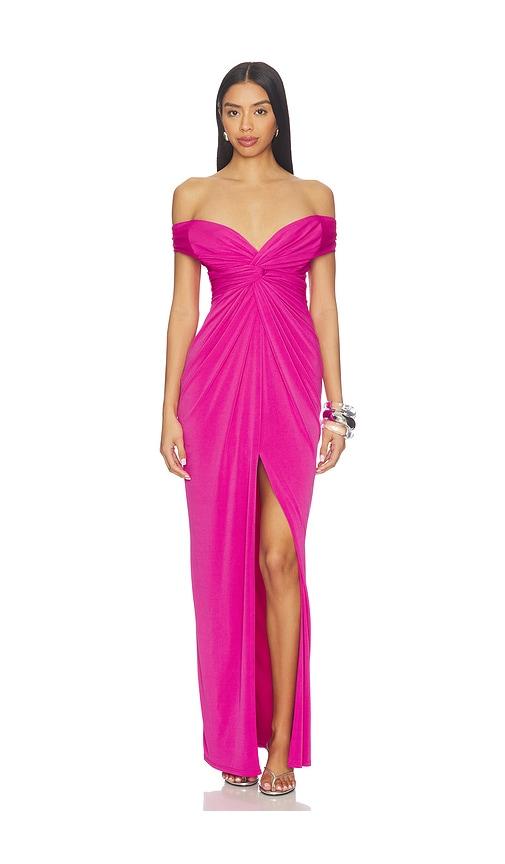 katie may hazel gown in fuchsia. - size s (also in xs)