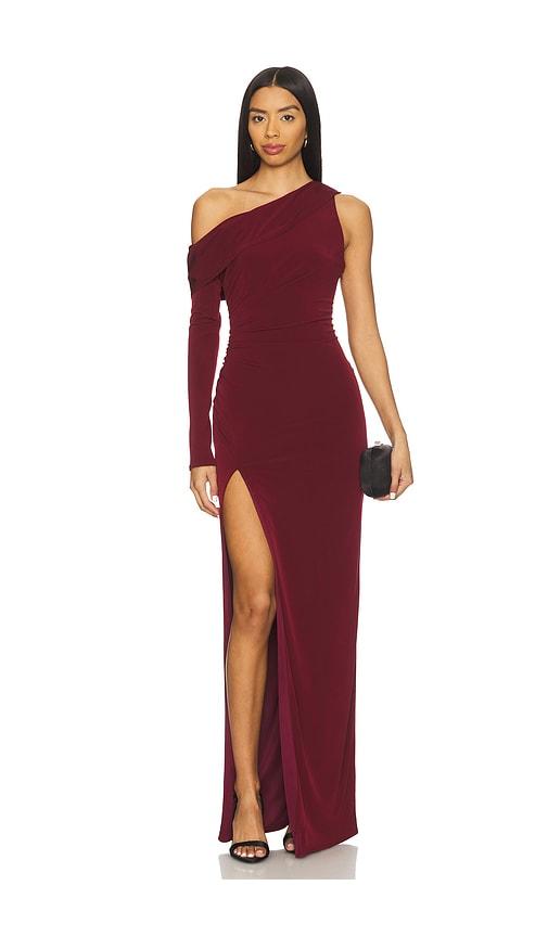 katie may mojave gown in burgundy. - size xs (also in xxs)