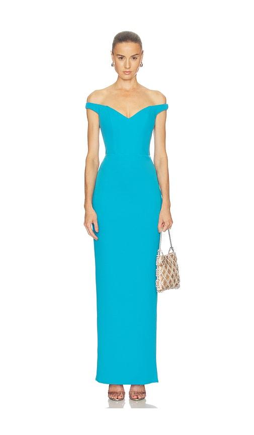 katie may reverie gown in blue. - size l (also in xs, m, xl)
