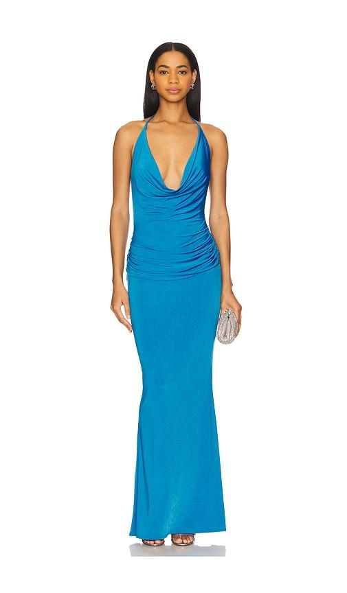 katie may selene gown in blue. - size l (also in xl)