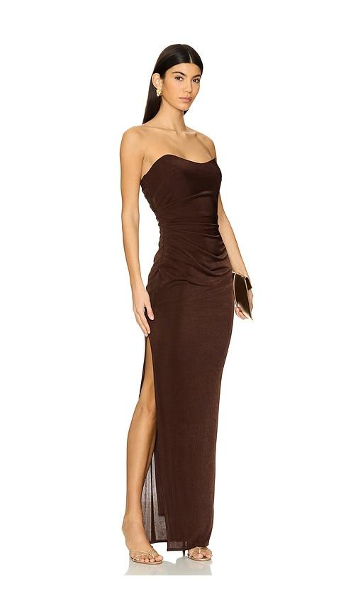 katie may sway gown in brown. - size l (also in m, s, xs)