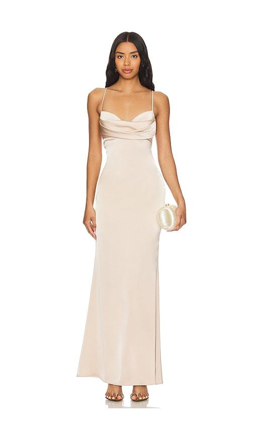 katie may tara gown in tan. - size l (also in xl)