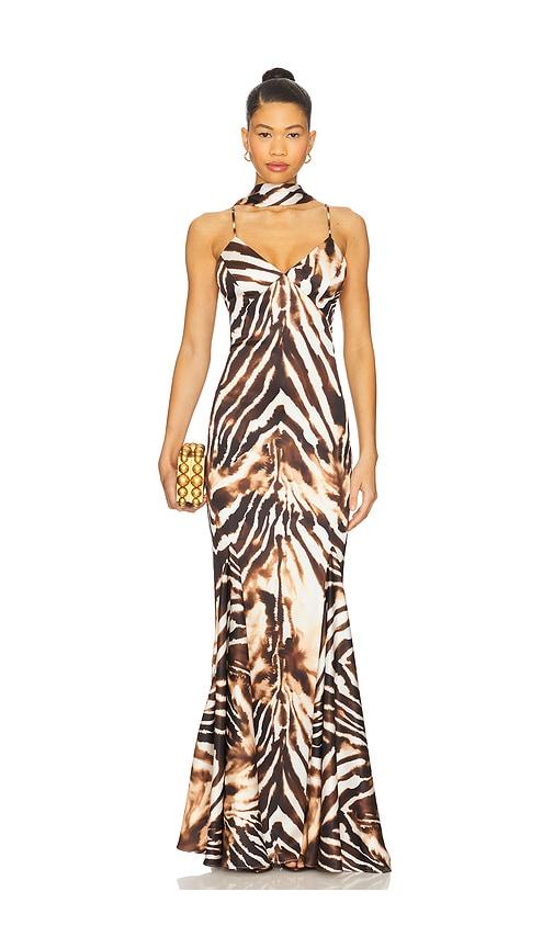 katie may tiki gown in brown. - size s (also in xs)