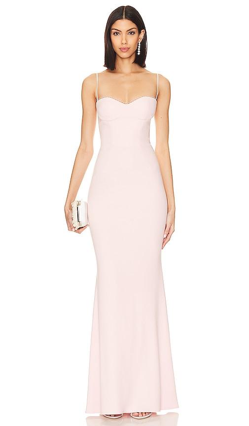 katie may yasmin gown in blush. - size l (also in s, xxs, xs, m, xl)