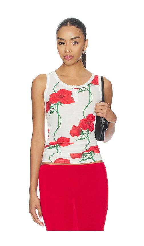 kenzo archive rose tank top in white. - size l (also in xs, s, m)