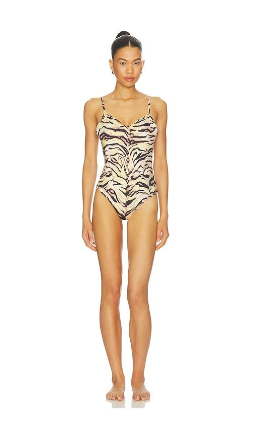 kenzo tiger swimsuit in brown. - size l (also in xs, s, m)