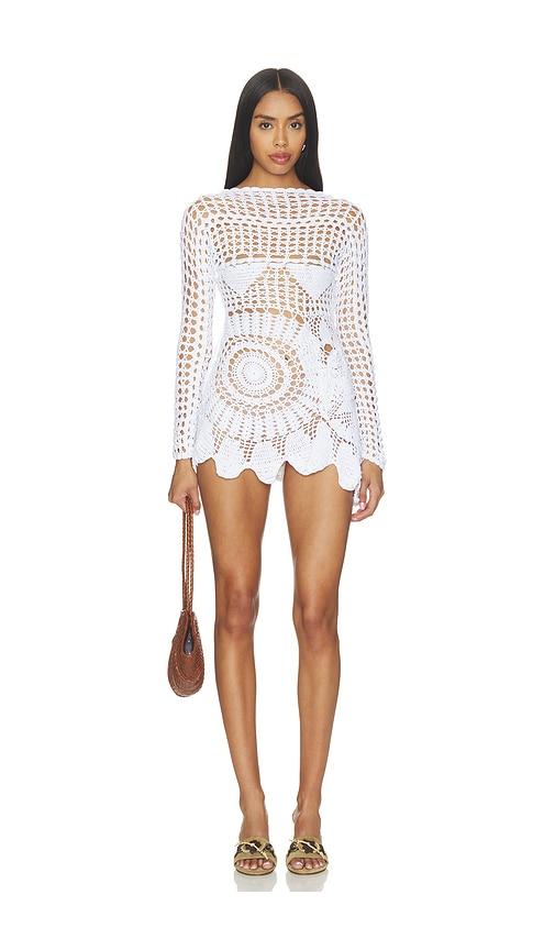kettel atelier clara crochet dress in white. - size l (also in s)