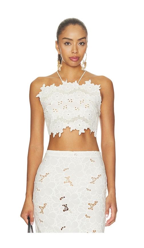 kettel atelier klokkeblomst top in white. - size l (also in s, m)