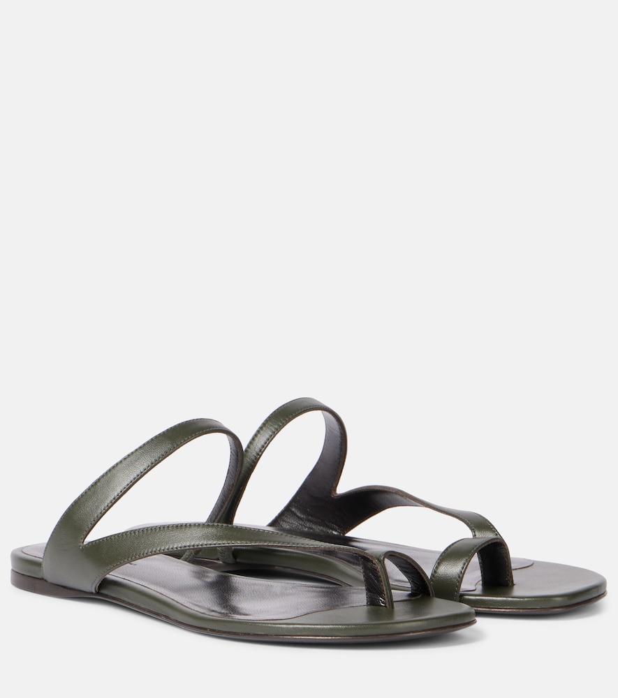 khaite aimee leather slides