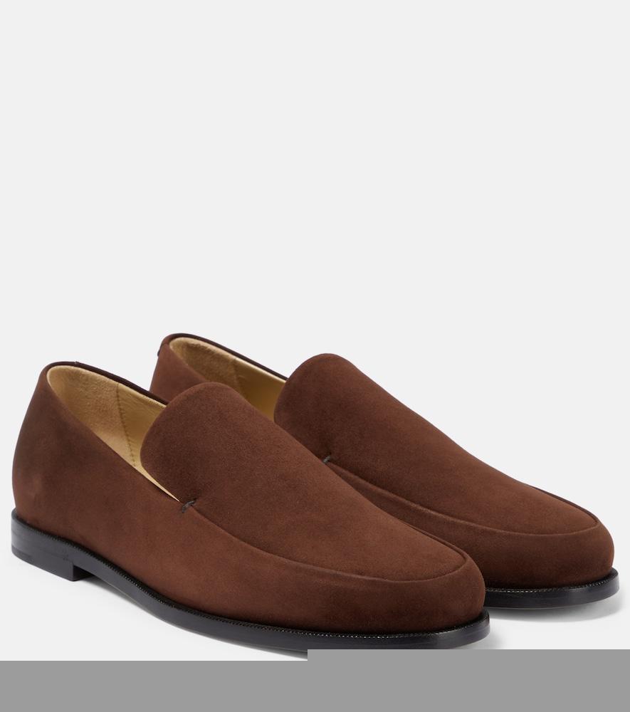khaite alessio suede loafers