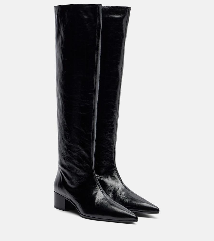khaite andee 40 leather knee-high boots