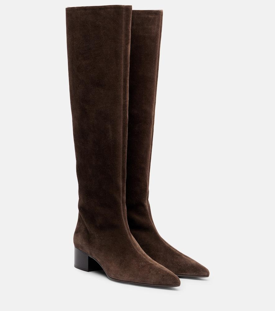 khaite andee suede knee-high boots