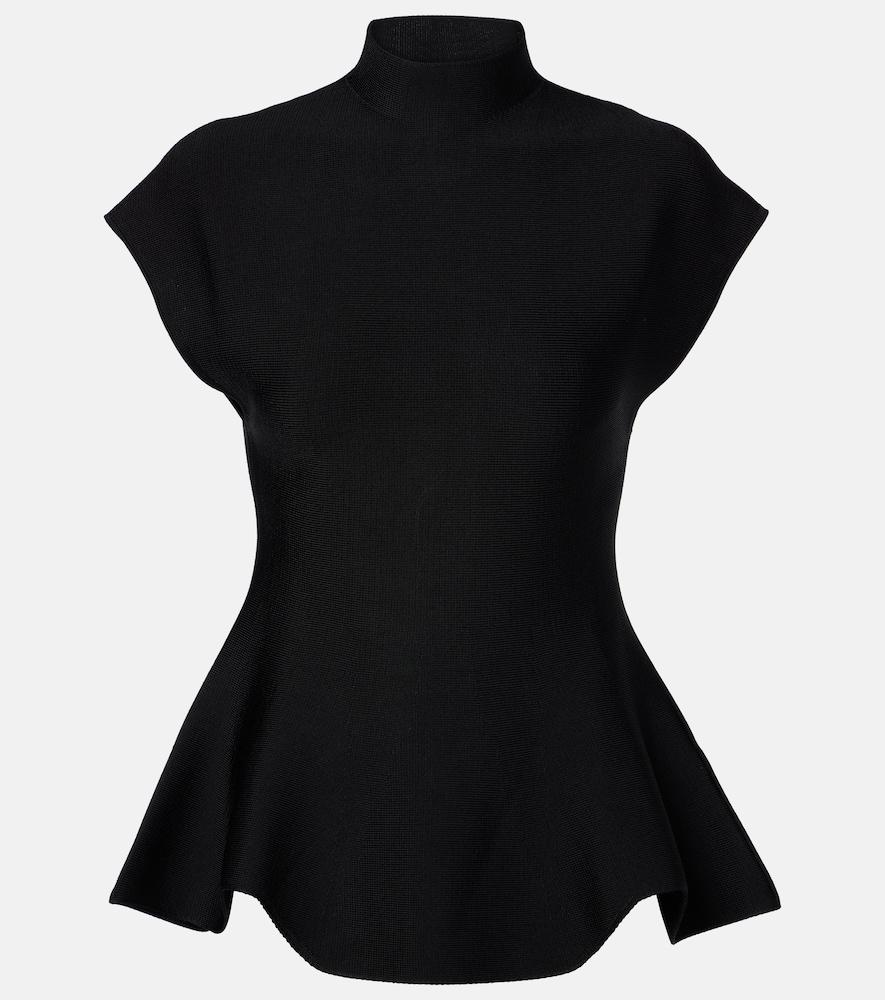 khaite andra peplum top