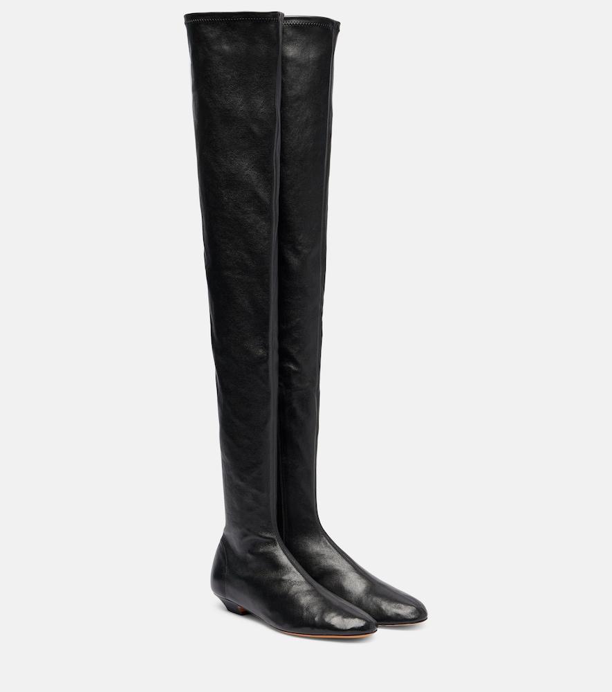 khaite apollo leather over-the-knee boots