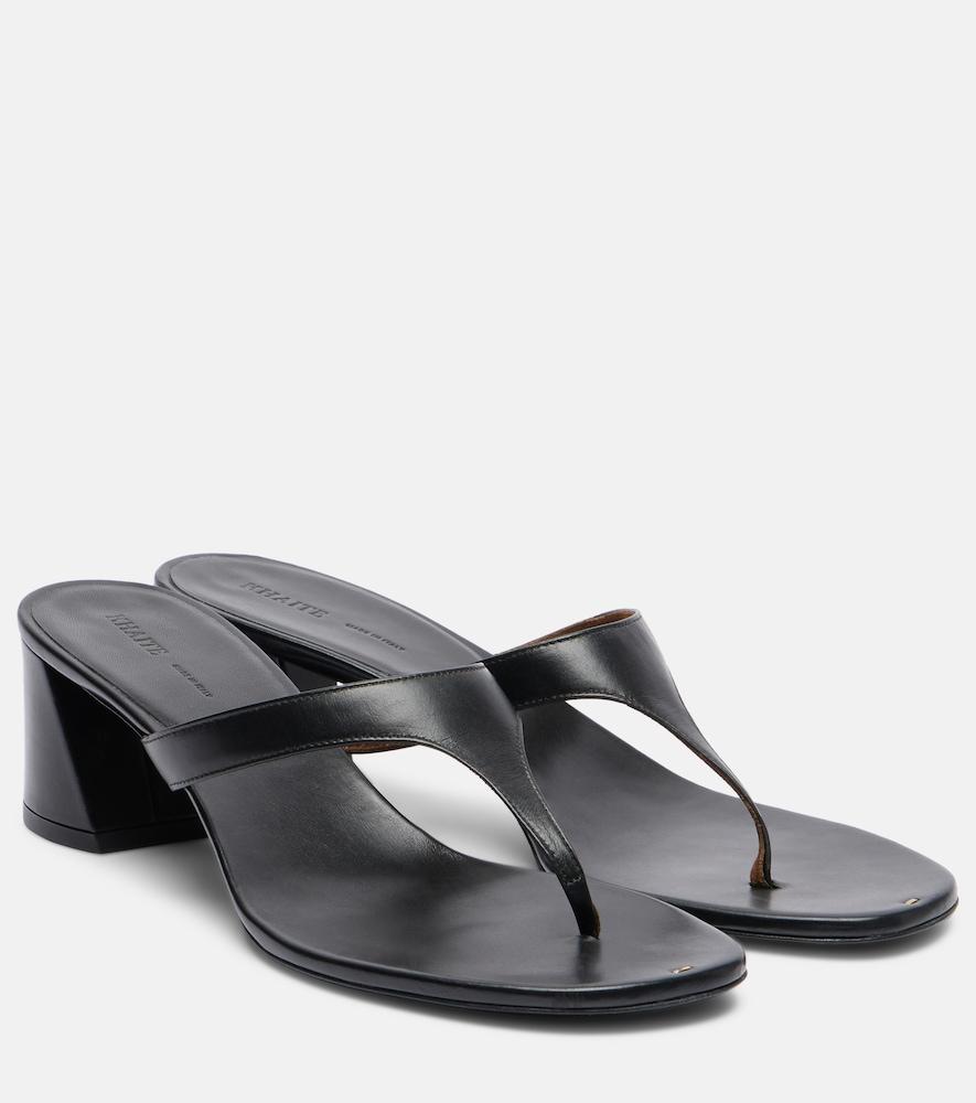 khaite archer leather thong sandals