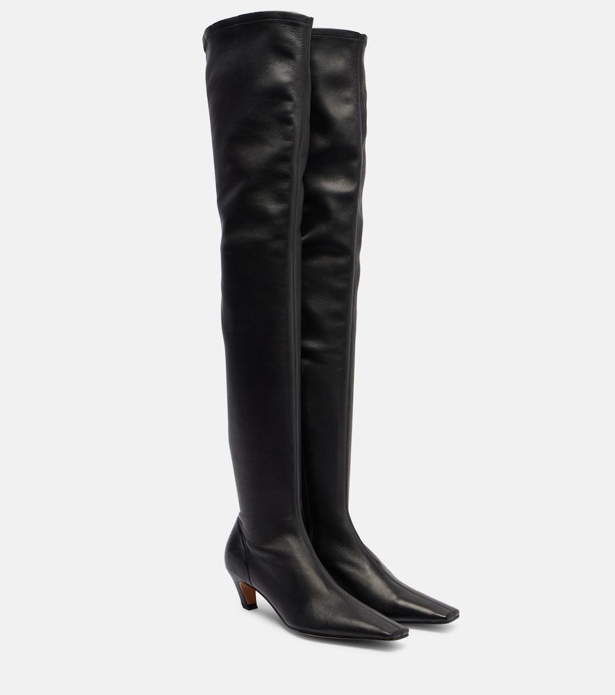khaite arizona 50 leather over-the-knee boots