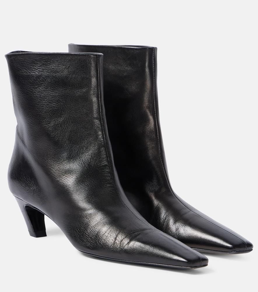 khaite arizona leather ankle boots