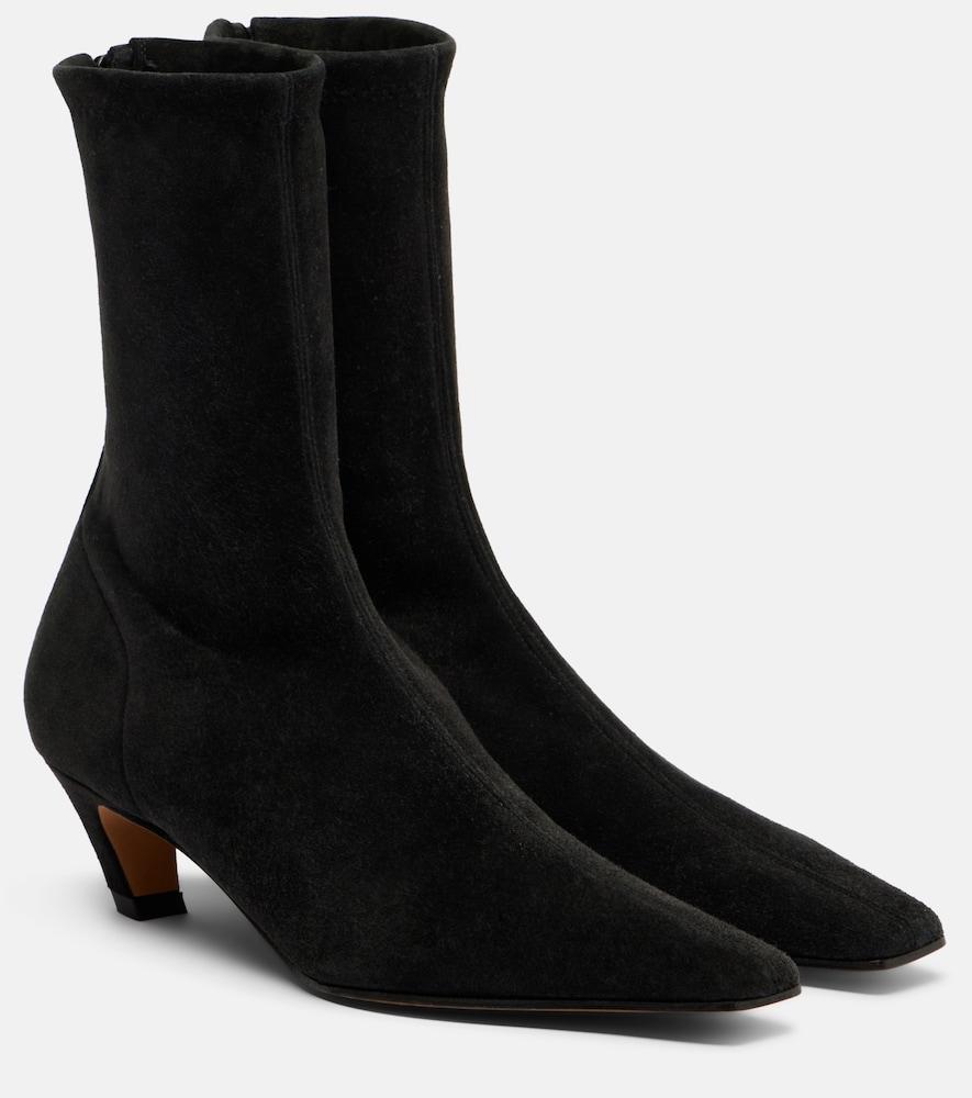 khaite arizona suede ankle boots