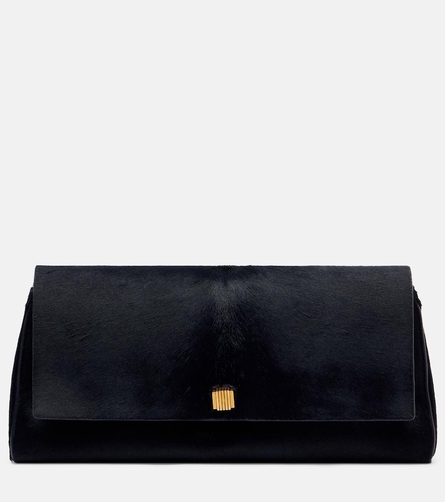 khaite audrey calf hair clutch