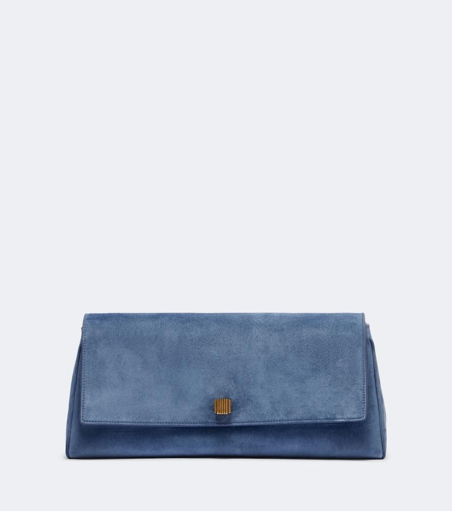 khaite audrey medium suede clutch