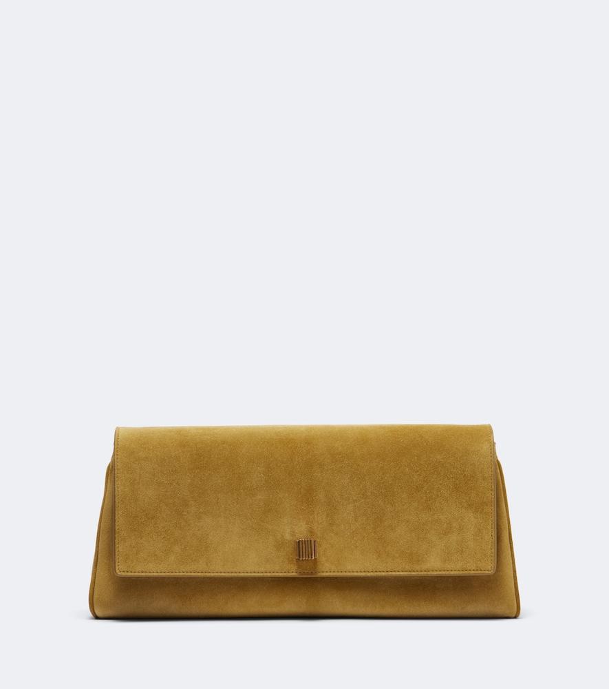 khaite audrey medium suede clutch