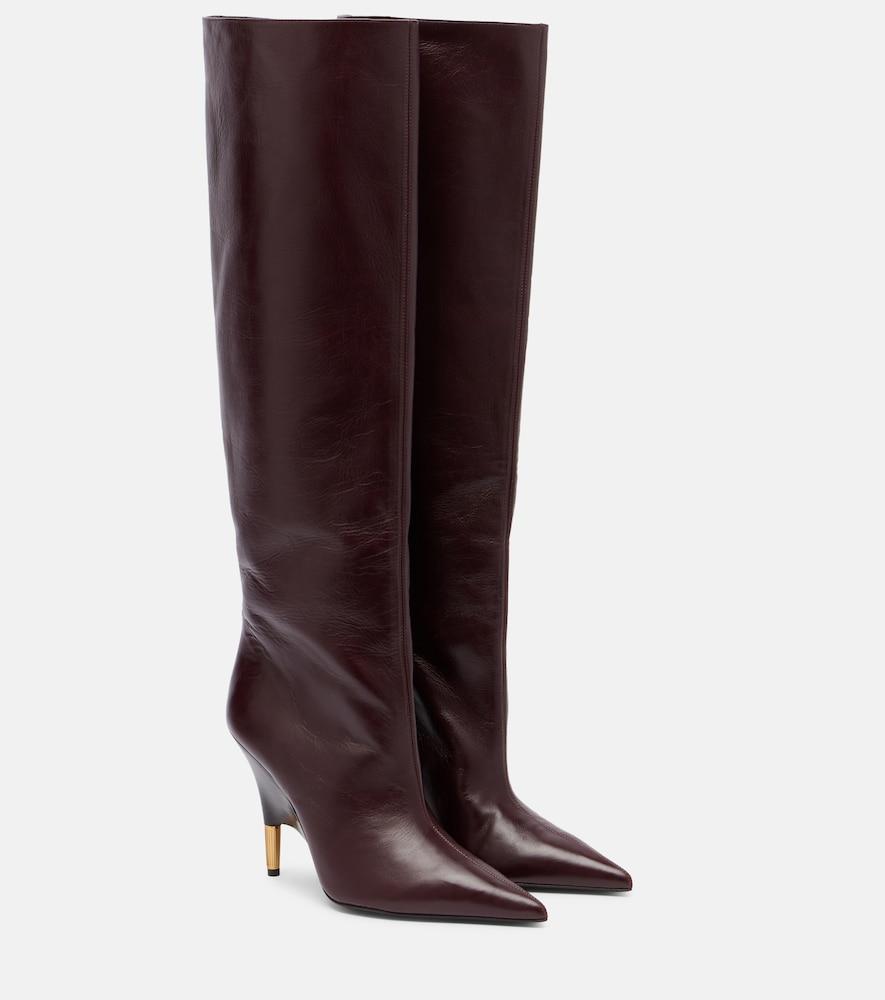 khaite bella 100 leather knee-high boots