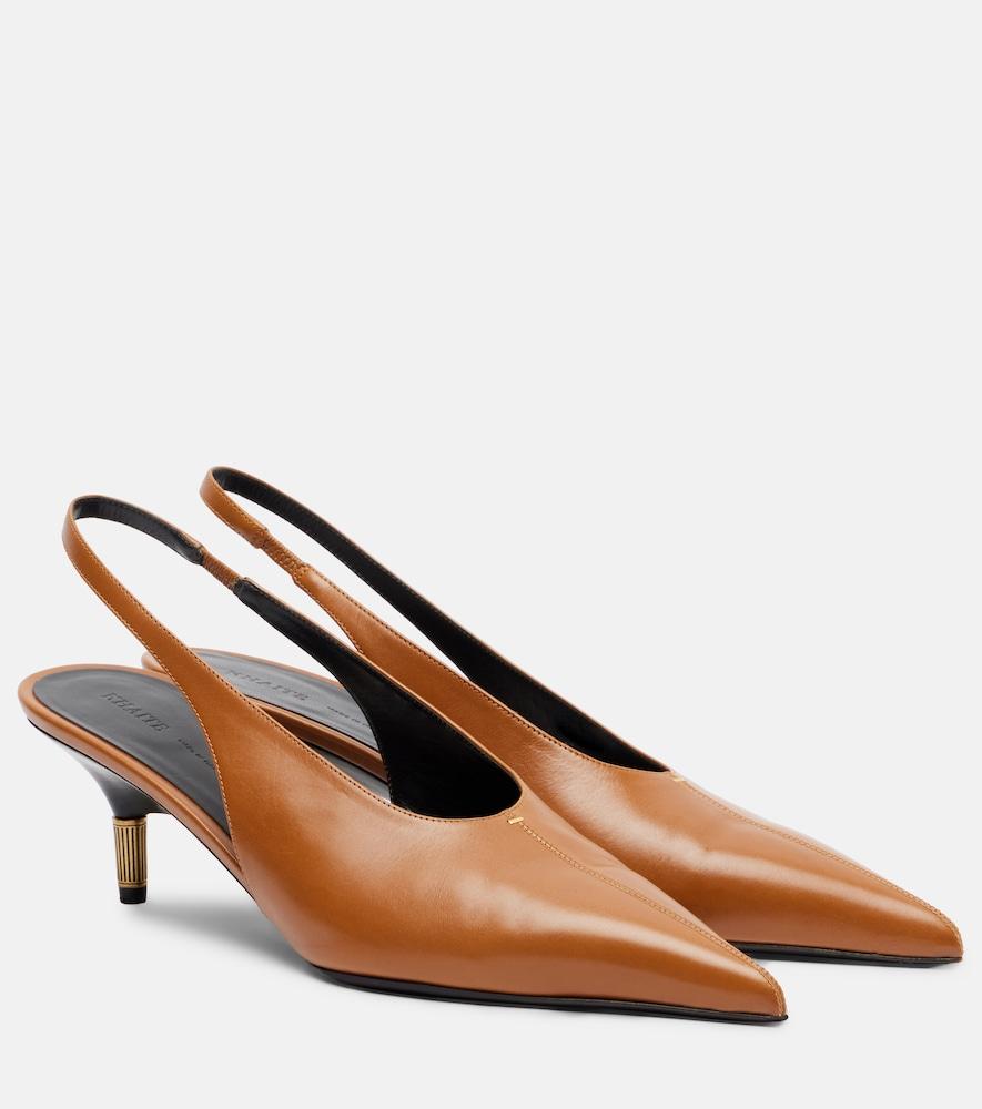 khaite bella 55 leather slingback pumps