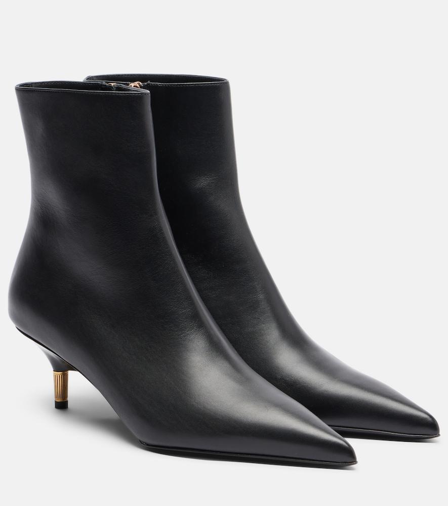 khaite bella leather ankle boots