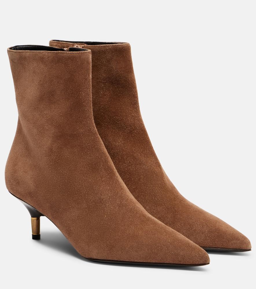 khaite bella suede ankle boots