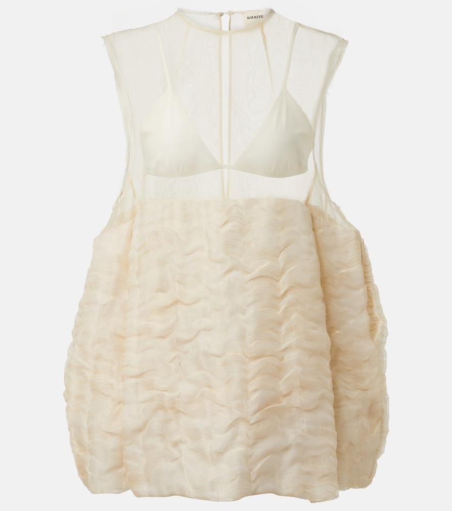 khaite blair linen and silk-blend minidress