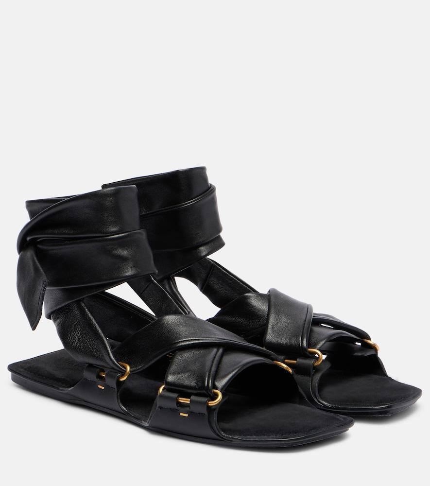 khaite boden tie leather sandals
