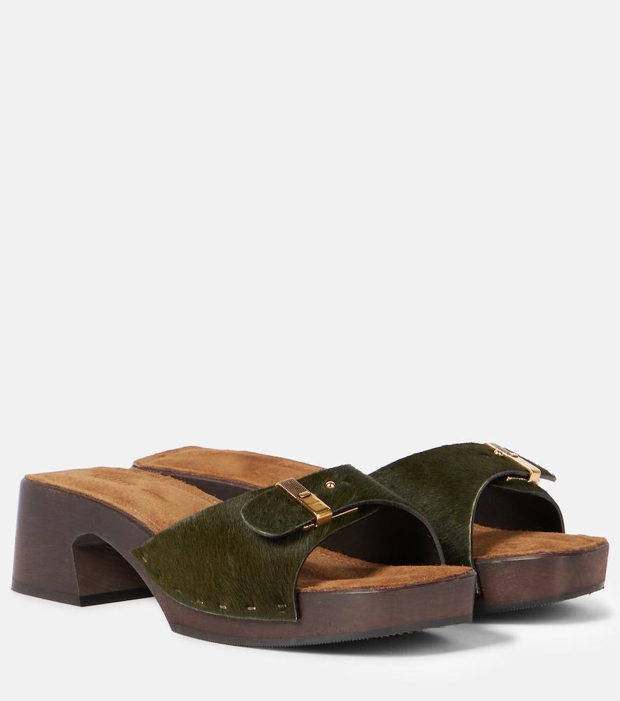 khaite britt 25 calf hair clogs