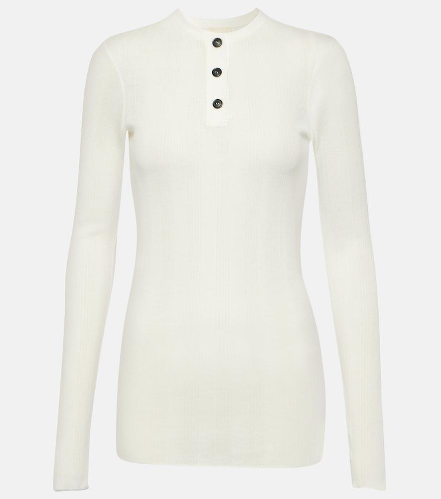khaite byron cotton-blend jersey top