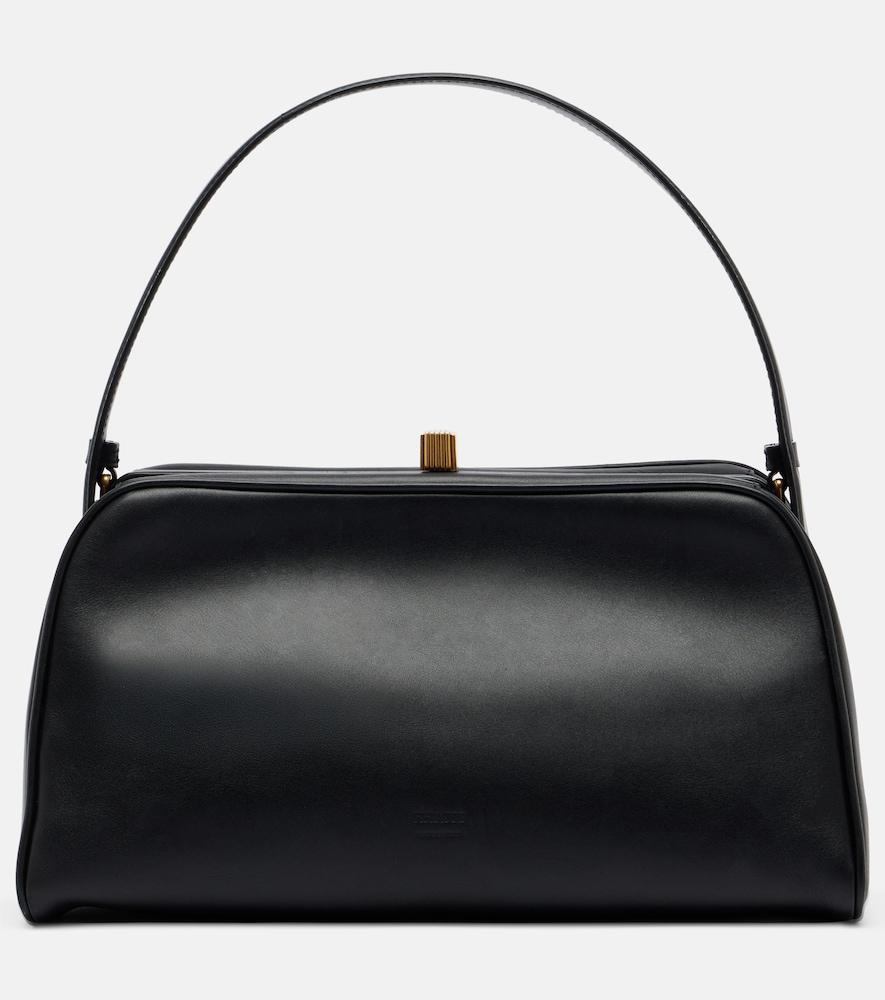 khaite cate leather top-handle bag